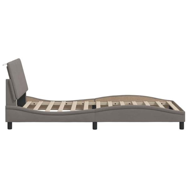 Bettgestell ohne Matratze Taupe 100x200 cm Stoff