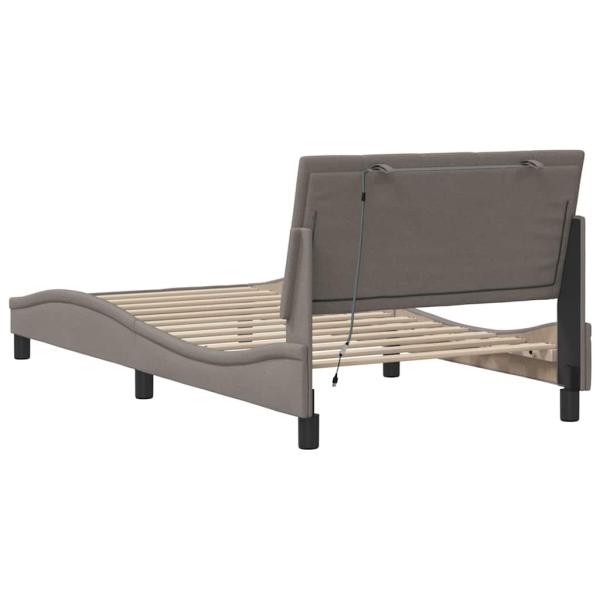 Bettgestell ohne Matratze Taupe 100x200 cm Stoff