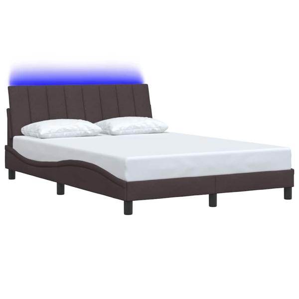 Bettgestell ohne Matratze Dunkelbraun 120x200 cm Stoff