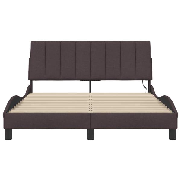 Bettgestell ohne Matratze Dunkelbraun 120x200 cm Stoff