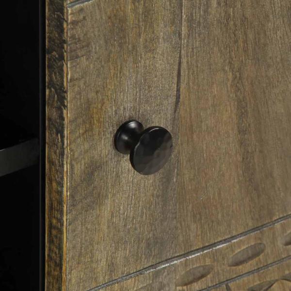 TV-Schrank Hellgrau 105x33,5x46 cm Massivholz Mango