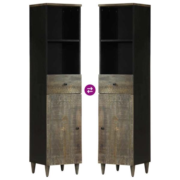 Badschrank 38x33x160 cm Massivholz Mango