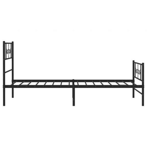Bettgestell mit Kopf- und Fußteil Metall Schwarz 90x200 cm