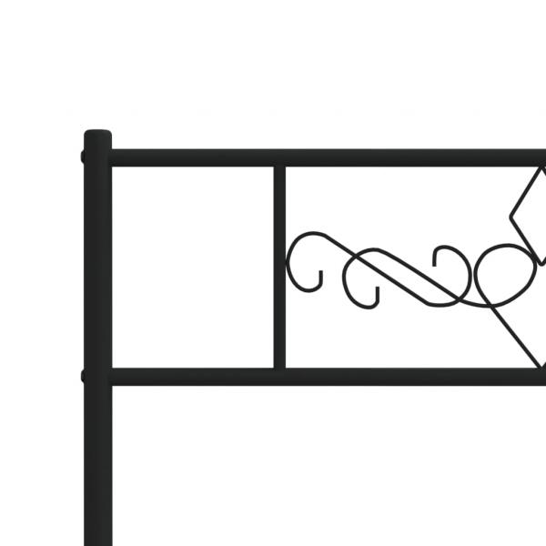 Bettgestell mit Kopf- und Fußteil Metall Schwarz 90x200 cm