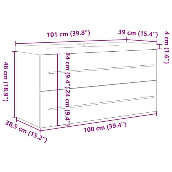 2-tlg. Badmöbel-Set Sonoma-Eiche Holzwerkstoff