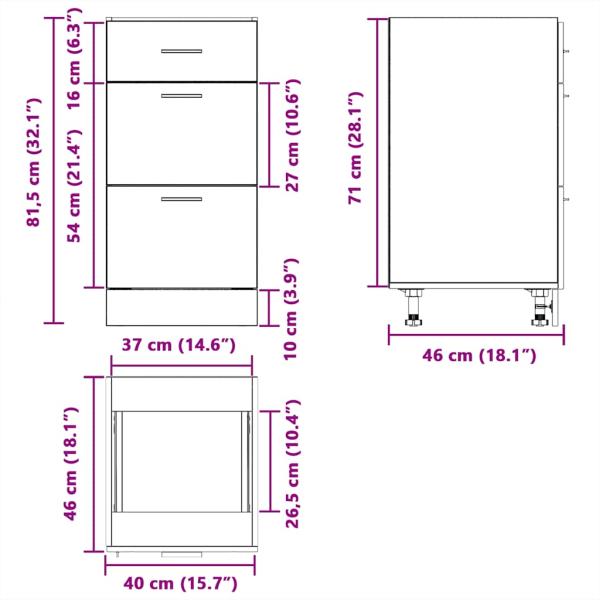 Unterschrank Altholz-Optik 40x46x81,5 cm Holzwerkstoff