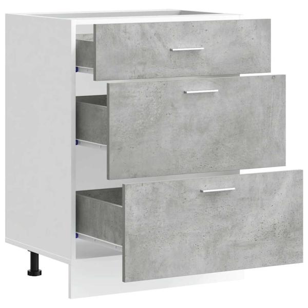 Küchenunterschrank Betongrau Holzwerkstoff