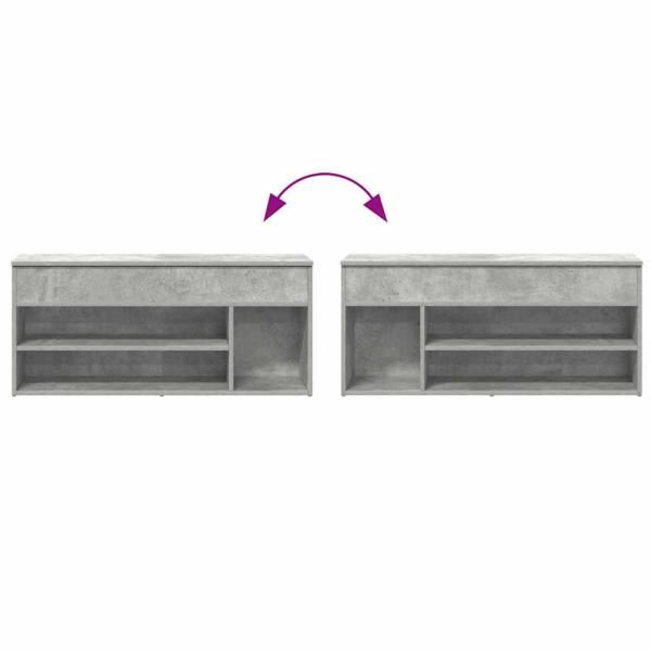 Schuhbank Betongrau 102x30,5x45 cm Holzwerkstoff