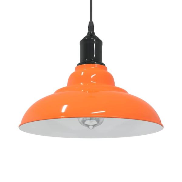 ARDEBO.de - Pendelleuchte Höhenverstellbar E27 Orange Glänzend Ø31cm Metall