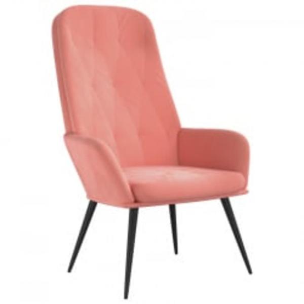 Relaxsessel mit Hocker Rosa Samt