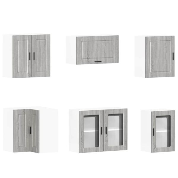 11-tlg. Küchenschrank-Set Porto Grau Sonoma Holzwerkstoff