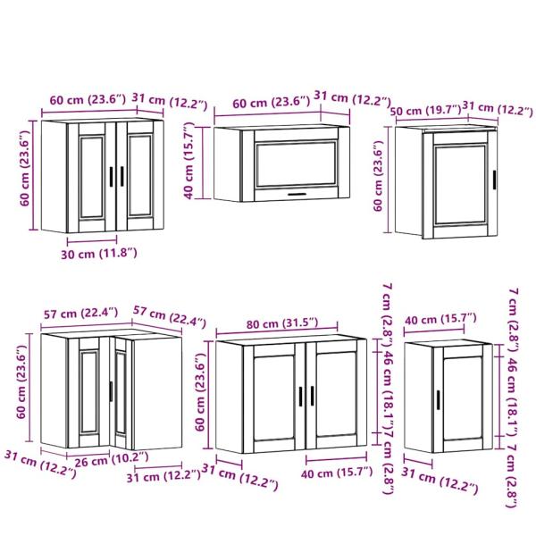 11-tlg. Küchenschrank-Set Porto Artisan-Eiche Holzwerkstoff