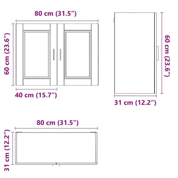 Küchen-Hängeschrank Porto Artisan-Eiche Holzwerkstoff