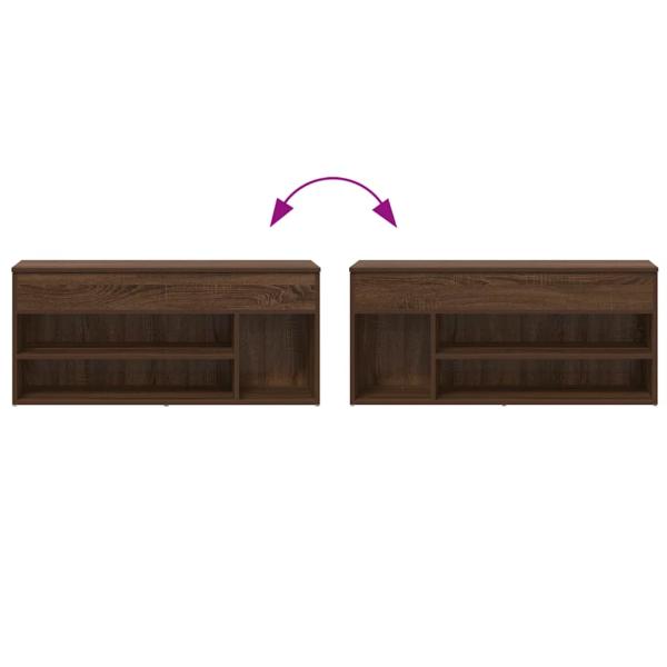Schuhbank Braun Eichen-Optik 102x30,5x45 cm Holzwerkstoff