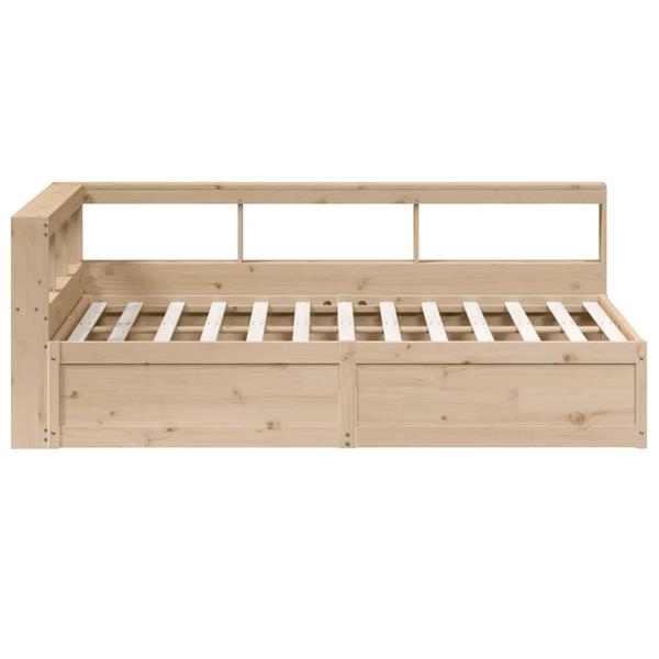 Massivholzbett mit Regal ohne Matratze 140x190 cm Kiefer