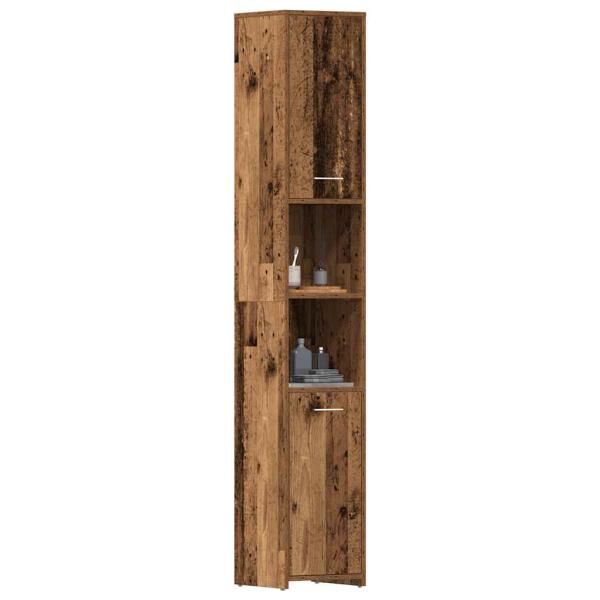 ARDEBO.de - Badschrank Altholz-Optik 30x30x183,5 cm Holzwerkstoff