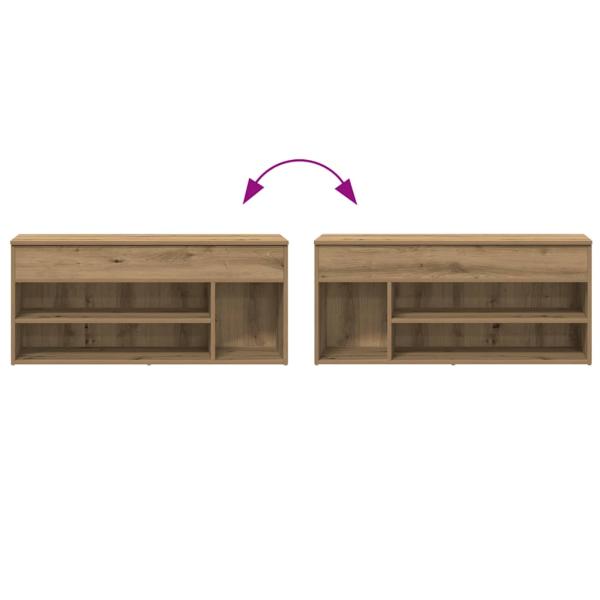Schuhbank Artisan-Eiche 102x30,5x45 cm Holzwerkstoff