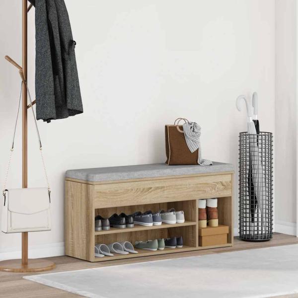 Schuhbank Sonoma-Eiche 102x30,5x45 cm Holzwerkstoff