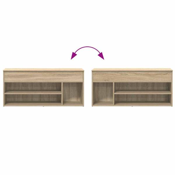 Schuhbank Sonoma-Eiche 102x30,5x45 cm Holzwerkstoff