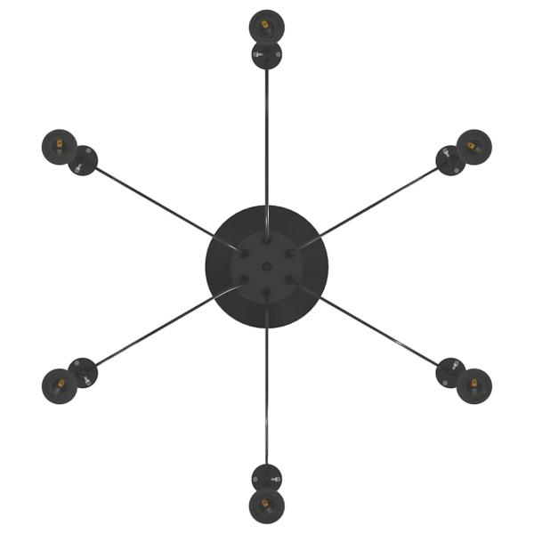Pendelleuchte mit 6 Fassungen E27 Schwarz Metall