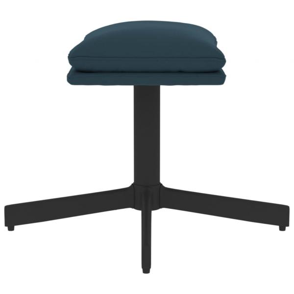 Relaxsessel mit Hocker Blau Samt