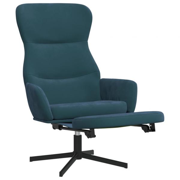 Relaxsessel mit Fußstütze Blau Samt