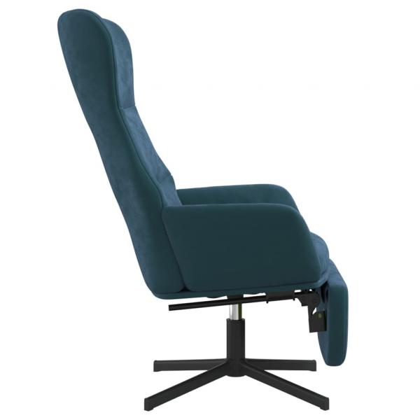 Relaxsessel mit Fußstütze Blau Samt