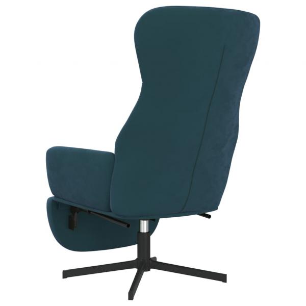 Relaxsessel mit Fußstütze Blau Samt