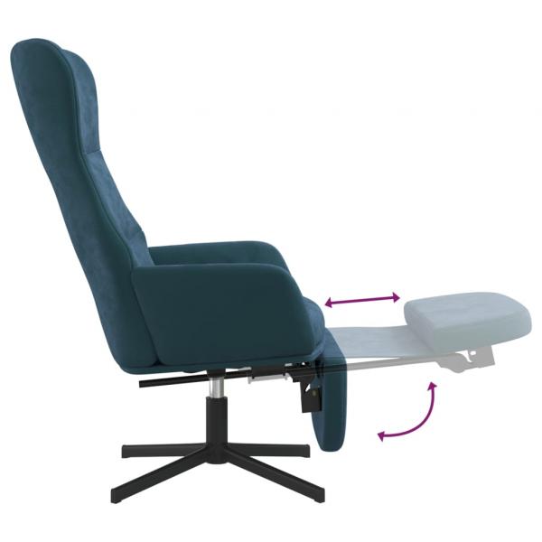 Relaxsessel mit Fußstütze Blau Samt