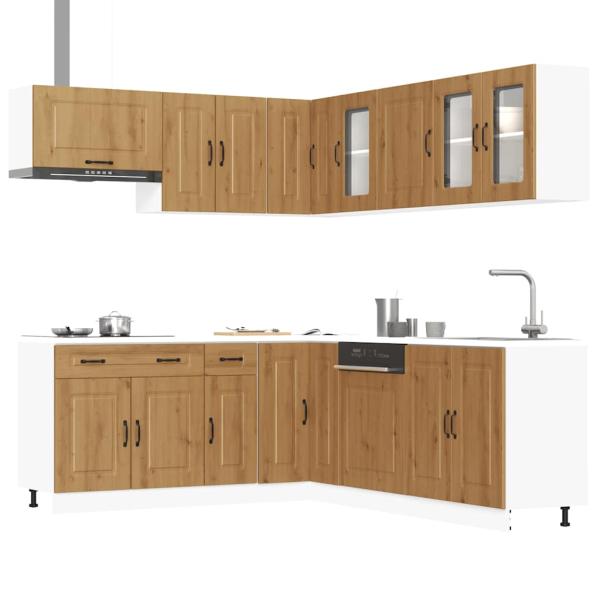 ARDEBO.de - 11-tlg. Küchenschrank-Set Kalmar Artisan-Eiche Holzwerkstoff