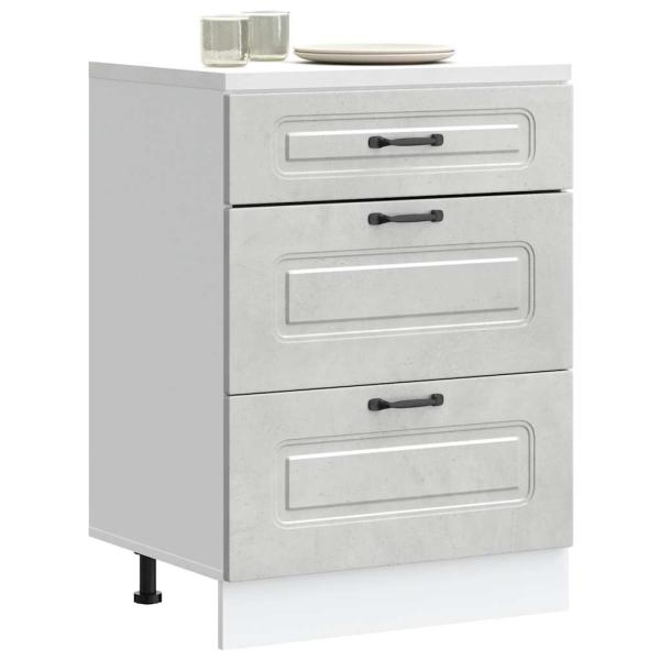 ARDEBO.de - Küchenunterschrank Kalmar Betongrau Holzwerkstoff