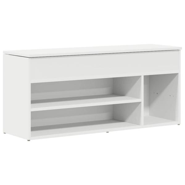 Schuhbank Weiß 102x30,5x45 cm Holzwerkstoff
