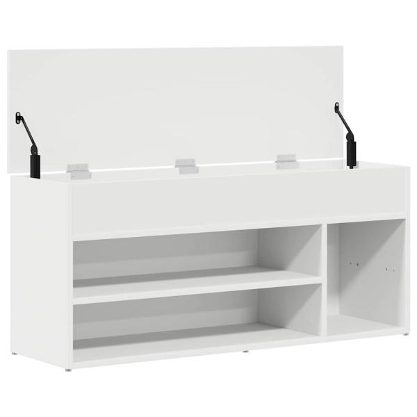 Schuhbank Weiß 102x30,5x45 cm Holzwerkstoff