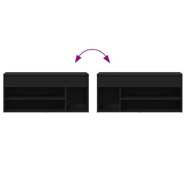 Schuhbank Schwarz 102x30,5x45 cm Holzwerkstoff