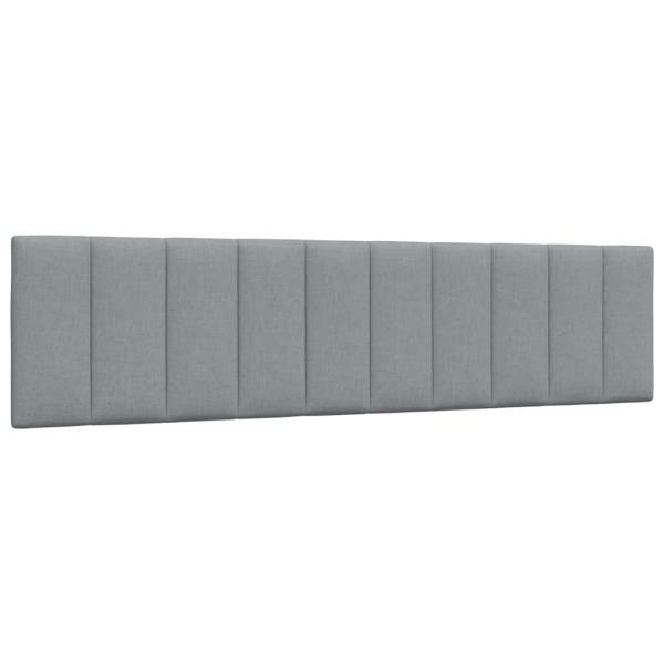 Bett mit Matratze Hellgrau 200x200 cm Stoff