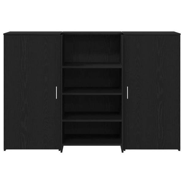 Empfangstheke Schwarz Eichen-Optik 155x50x103,5cm Holzwerkstoff