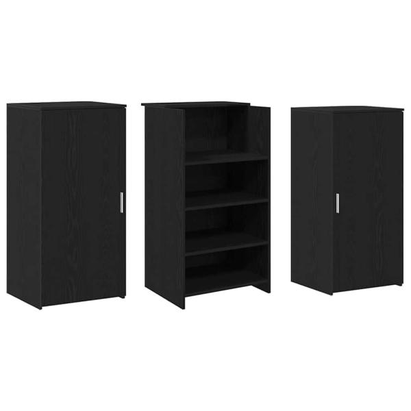 Empfangstheke Schwarz Eichen-Optik 155x50x103,5cm Holzwerkstoff