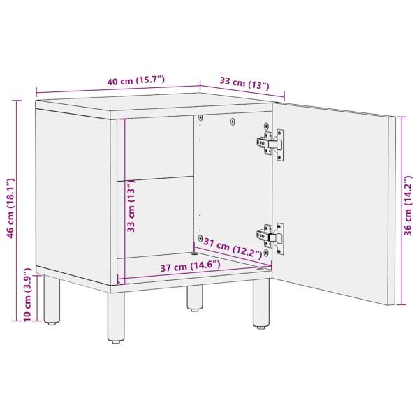 Nachttische 2 Stk. Braun 40x33x46 cm Massivholz Mango