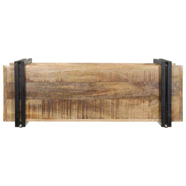 Wandregal 90x33x45 cm Raues Massivholz Mango