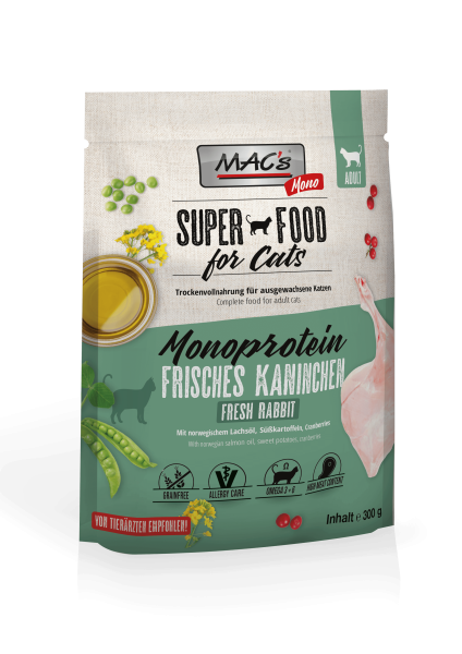 ARDEBO.de MACs Cat Adult Monoprotein Kaninchen 300g