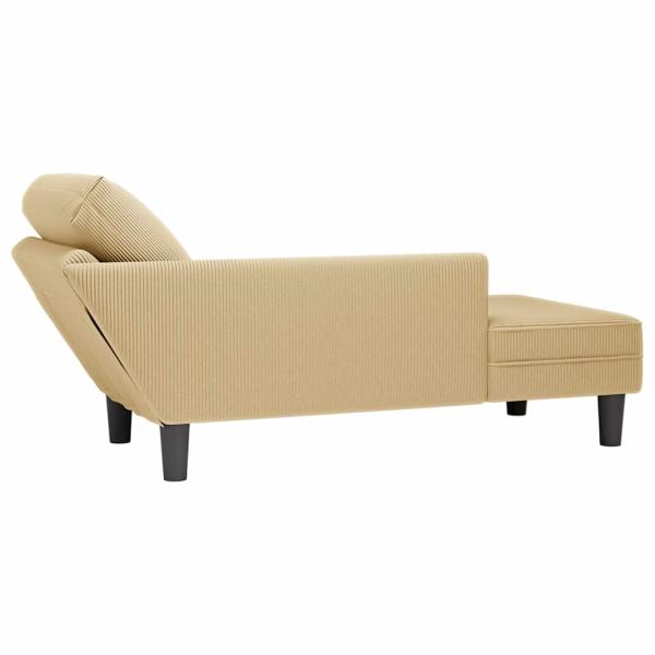 Chaiselongue mit Kissen Hellgrün Grau Cordstoff