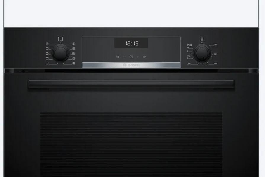 Bosch HBD635CS64 EEK: A+ Einbau-Backofen-Set mit Induktionskochfeld (HBG537BB3 + PIF645BB5E), 60 cm breit, 71 L, 3D-Heißluft, Eco Clean Direct, Versenkknebel, Kindersicherung, Rahmen aufliegend, schwarz