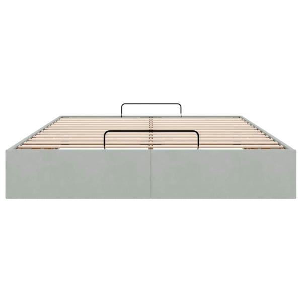 Ottoman-Bett ohne Matratze Hellgrau 140x190 cm Samt