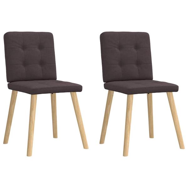 ARDEBO.de - Esszimmerstühle 2 Stk. Dunkelbraun Stoff