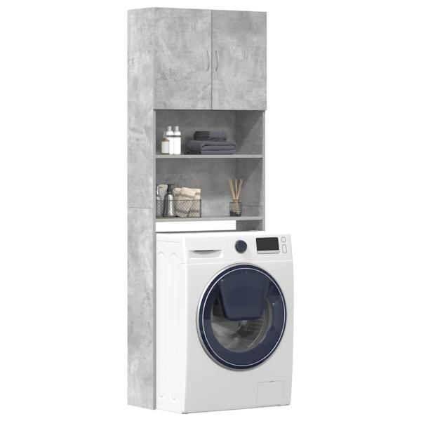 ARDEBO.de - Waschmaschinenschrank Betongrau 64x24x190 cm Holzwerkstoff