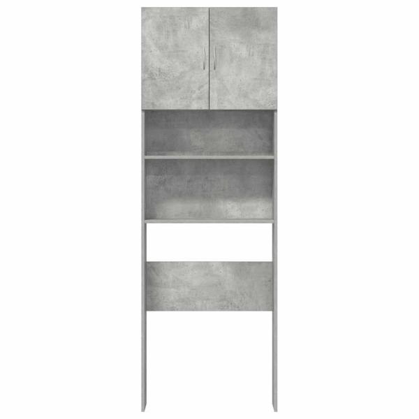 Waschmaschinenschrank Betongrau 64x24x190 cm Holzwerkstoff