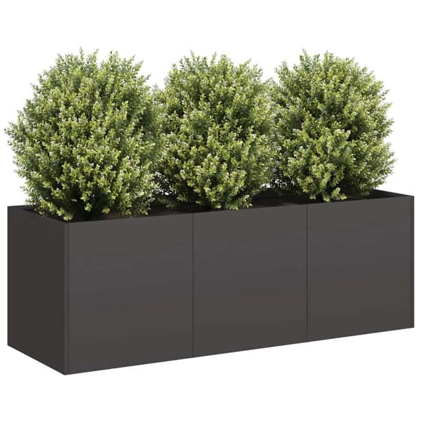 ARDEBO.de - Pflanzkübel Schwarz 120x40x40 cm Kaltgewalzter Stahl