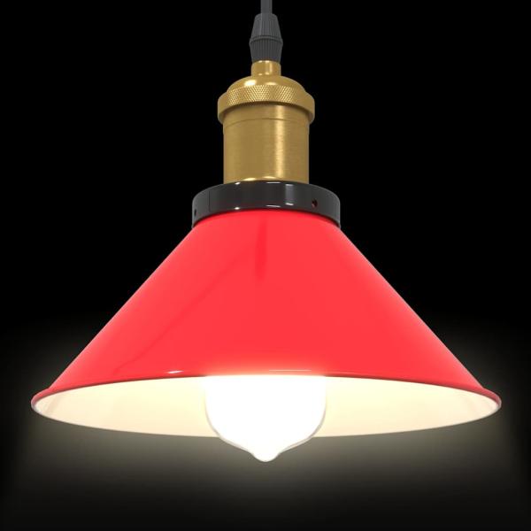 Pendelleuchte Höhenverstellbar E27 Rot Glänzend Ø 22 cm Metall