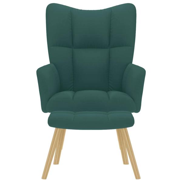 Relaxsessel mit Hocker Dunkelgrün Stoff