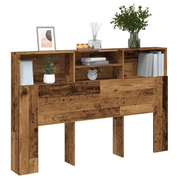 ARDEBO.de - Kopfteil mit Stauraum Altholz-Optik 160x19x103,5 cm